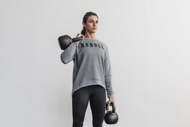 Nobull Crew Women's Sweatshirts Grey | Australia (PR6935)